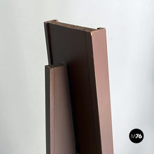 画像をギャラリービューアに読み込む, Floor mirror with matt brown painted wooden structure, 1980s