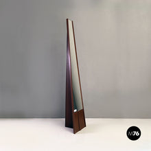 画像をギャラリービューアに読み込む, Floor mirror with matt brown painted wooden structure, 1980s