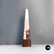 画像をギャラリービューアに読み込む, Floor mirror with matt brown painted wooden structure, 1980s