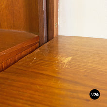 Load image into Gallery viewer, Teak and brass modular wall bookcase with cabinets, 1960s