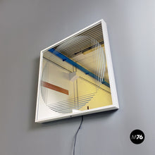 Load image into Gallery viewer, Neon backlit square mirror by Gianni Celada for Fontana Arte, 1970s