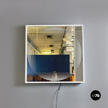 Load image into Gallery viewer, Neon backlit square mirror by Gianni Celada for Fontana Arte, 1970s