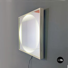 Load image into Gallery viewer, Neon backlit square mirror by Gianni Celada for Fontana Arte, 1970s