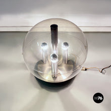 Load image into Gallery viewer, Aluminium and trasparent plastic sphere table or floor lamp, 1970s