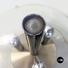 Load image into Gallery viewer, Aluminium and trasparent plastic sphere table or floor lamp, 1970s
