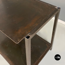 画像をギャラリービューアに読み込む, Italian modern metal table or consolle with two tops, 1990s