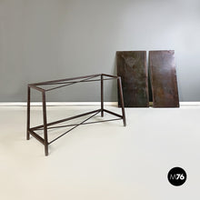 画像をギャラリービューアに読み込む, Italian modern metal table or consolle with two tops, 1990s