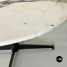 Load image into Gallery viewer, Marble, metal and brass details dining table, 1950s