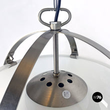 Load image into Gallery viewer, Opal glass and metal Omega chandelier by Vico Magistretti for Artemide, 1962