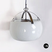 Load image into Gallery viewer, Opal glass and metal Omega chandelier by Vico Magistretti for Artemide, 1962