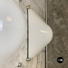 将图片加载到图库查看器,Aluminum and white plastic wall lamps by Martinelli Luce, 1970s