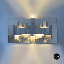 将图片加载到图库查看器,Chromed steel decorative wall lamp, 1970s