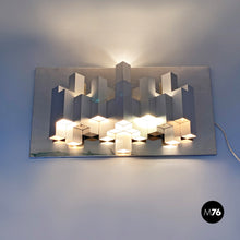 将图片加载到图库查看器,Chromed steel decorative wall lamp, 1970s