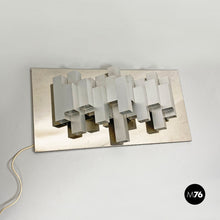 将图片加载到图库查看器,Chromed steel decorative wall lamp, 1970s