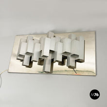 将图片加载到图库查看器,Chromed steel decorative wall lamp, 1970s