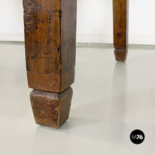 Load image into Gallery viewer, Antique solid wood and brass details dining table or desk, 1900s