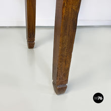 Load image into Gallery viewer, Antique solid wood and brass details dining table or desk, 1900s