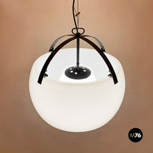 Load image into Gallery viewer, Opaline glass and metal Omega chandelier by Vico Magistetti for Artemide, 1962
