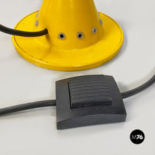 Load image into Gallery viewer, Yellow metal thin floor lamp, 1980s