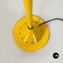 Load image into Gallery viewer, Yellow metal thin floor lamp, 1980s