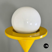Load image into Gallery viewer, Yellow metal thin floor lamp, 1980s