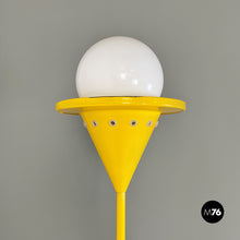 Load image into Gallery viewer, Yellow metal thin floor lamp, 1980s