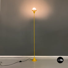 Load image into Gallery viewer, Yellow metal thin floor lamp, 1980s
