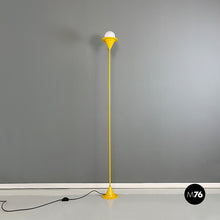 Load image into Gallery viewer, Yellow metal thin floor lamp, 1980s