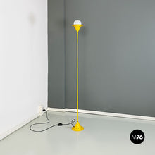 Load image into Gallery viewer, Yellow metal thin floor lamp, 1980s