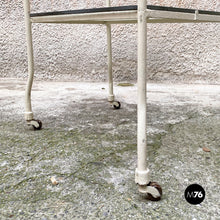 Carica l'immagine nel visualizzatore di Gallery, Glass and metal structure laboratory trolley on wheels, 1940s