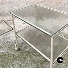Carica l'immagine nel visualizzatore di Gallery, Glass and metal structure laboratory trolley on wheels, 1940s