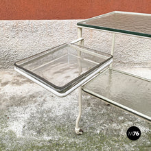 Carica l'immagine nel visualizzatore di Gallery, Glass and metal structure laboratory trolley on wheels, 1940s