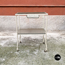 Carica l'immagine nel visualizzatore di Gallery, Glass and metal structure laboratory trolley on wheels, 1940s