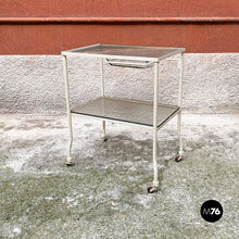 Carica l'immagine nel visualizzatore di Gallery, Glass and metal structure laboratory trolley on wheels, 1940s
