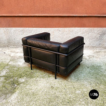 Carica l'immagine nel visualizzatore di Gallery, Black metal and leather Lc3 armchairs by Le Corbusier, Jeannaret and Perriand for Cassina, 1990s