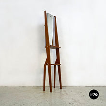 画像をギャラリービューアに読み込む, Freestanding full-length mirror with wooden structure, 1960s