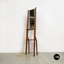 画像をギャラリービューアに読み込む, Freestanding full-length mirror with wooden structure, 1960s