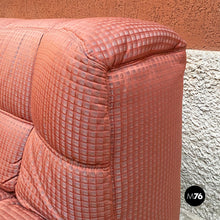 Load image into Gallery viewer, Pink fabric and black abs four pieces modular sofa, 1980s