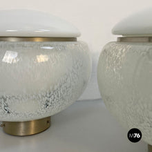 Load image into Gallery viewer, Murano glass and steel table lamps, 1960s