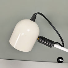 Load image into Gallery viewer, White and black metal adjustable table lamp, 1980s