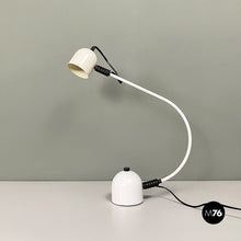 Load image into Gallery viewer, White and black metal adjustable table lamp, 1980s