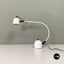Load image into Gallery viewer, White and black metal adjustable table lamp, 1980s