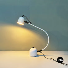 Load image into Gallery viewer, White and black metal adjustable table lamp, 1980s