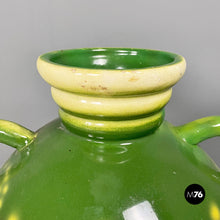 Charger l'image dans la galerie, Green ceramic vase with a circular motif by Deruda, 1940s