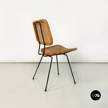 Load image into Gallery viewer, Wicker and black metal chairs, 1960s