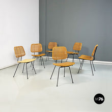 Load image into Gallery viewer, Wicker and black metal chairs, 1960s