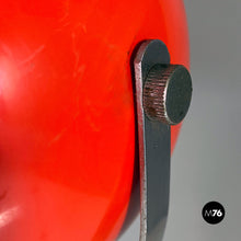 Load image into Gallery viewer, Red and chromed metal adjustable floor lamp with marble base, 1970s