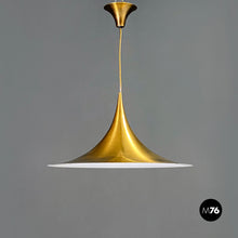 画像をギャラリービューアに読み込む, Metal Semi chandelier by Bonderup & Thorup for Fog & Morup, 1970s