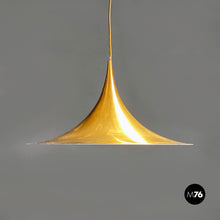画像をギャラリービューアに読み込む, Metal Semi chandelier by Bonderup & Thorup for Fog & Morup, 1970s