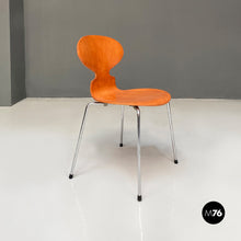 Load image into Gallery viewer, Solid wood and chromed legs Ant chair by Fritz Hansen, 1970s